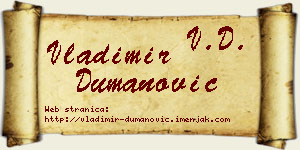 Vladimir Dumanović vizit kartica